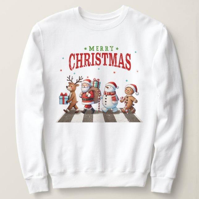 Weihnachtsabbey Road Sweatshirt (Design vorne)