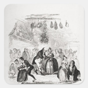 Weihnachtsabend an Herrn Wardles Quadratischer Aufkleber