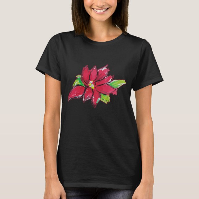Weihnachtsabend-Blume T-Shirt (Vorderseite)