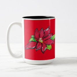 Weihnachtsabend-Blume Zweifarbige Tasse