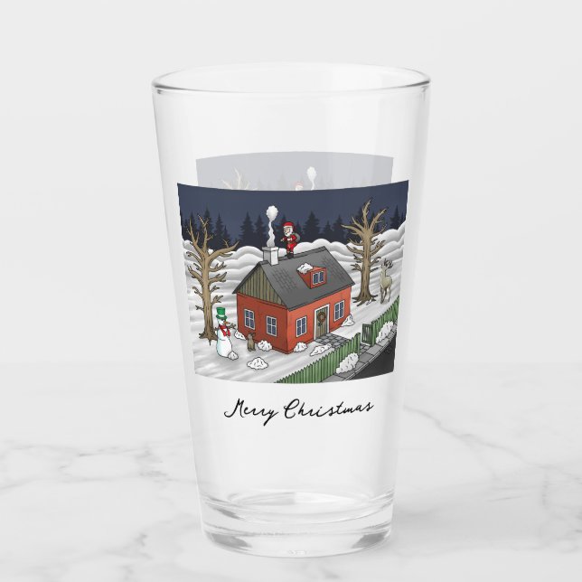 Weihnachtsabend des Weihnachtsmannes Glas (Vorderseite)