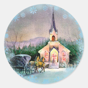 WEIHNACHTSABEND durch SHARON SHARPE Runder Aufkleber