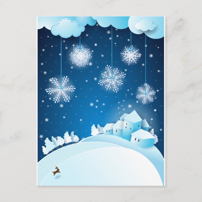 Weihnachtsabend Feiertagspostkarte (Vorderseite)