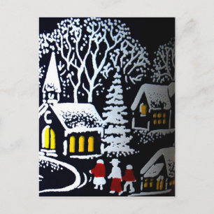Weihnachtsabend Feiertagspostkarte