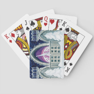 Weihnachtsabend (gotische Architektur im Winter) Spielkarten