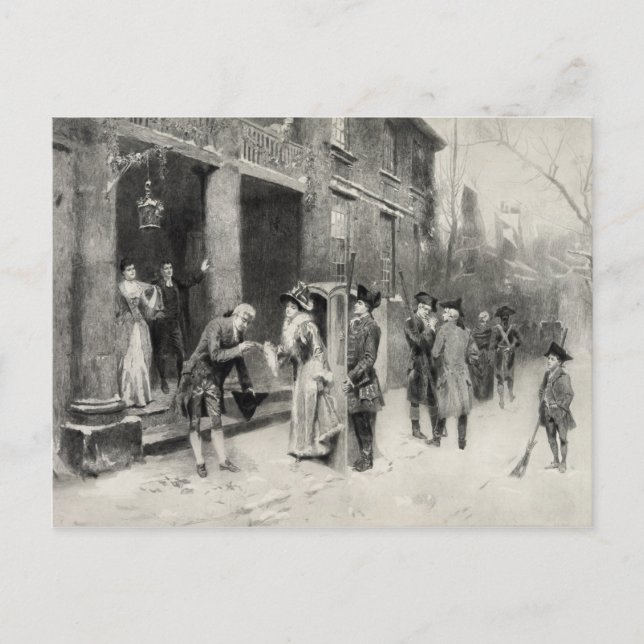 Weihnachtsabend in der Kolonialzeit Postkarte (Vorderseite)