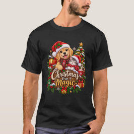 Weihnachtsabend-Magie – Süßer Hund und Katze Weihn T-Shirt