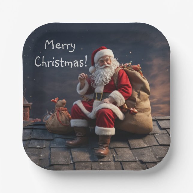 Weihnachtsabend Pappteller (Vorderseite)