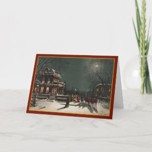 Weihnachtsabend Party - Vintage Karte