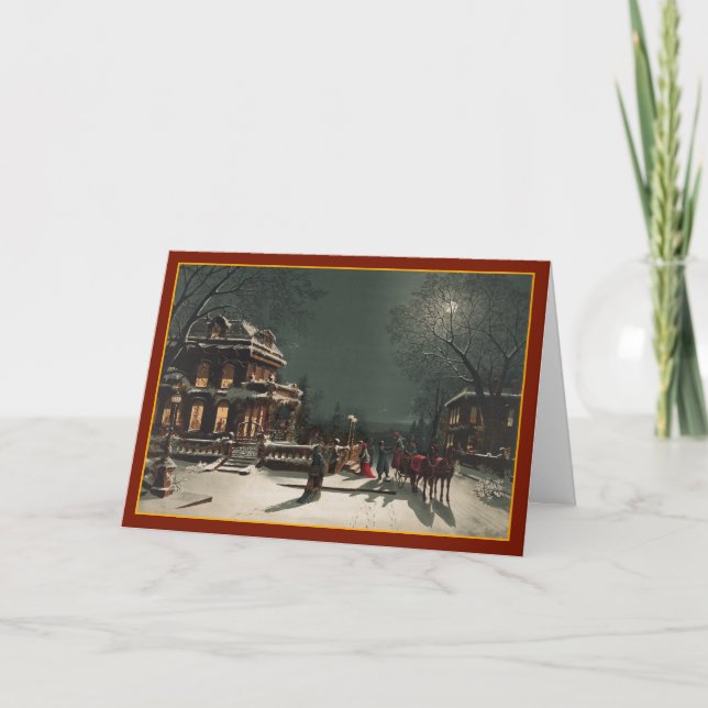 Weihnachtsabend Party - Vintage Karte (Vorderseite)