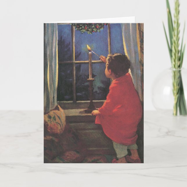 Weihnachtsabend von Jessie Willcox Smith Feiertagskarte (Vorderseite)