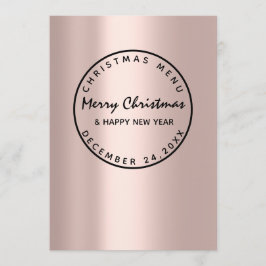 Weihnachtsabend Wintermenü Rose Moderne Menükarte