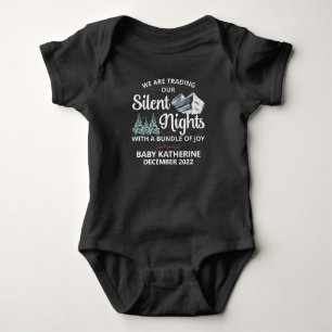 Weihnachtsabende Schwangerschaftsankündigung Baby Strampler