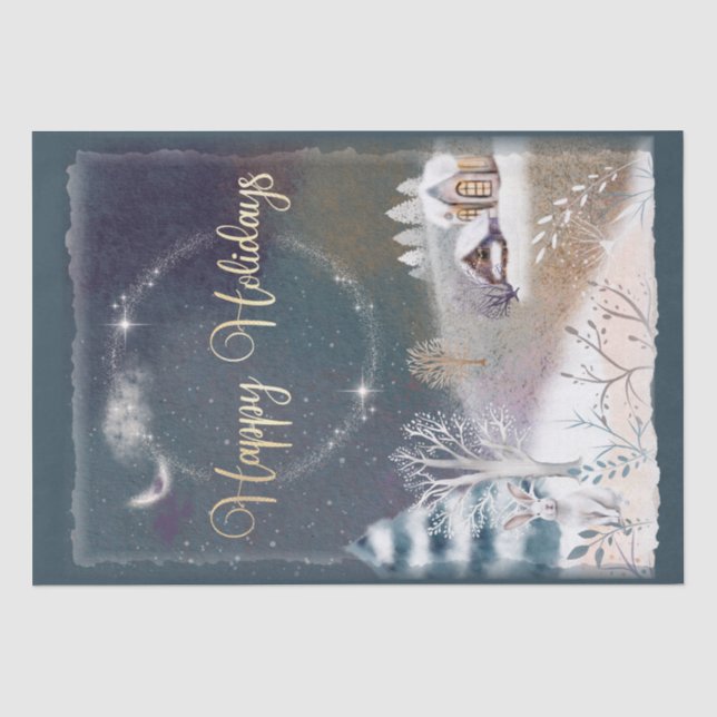 Weihnachtsabende Winter Seidenpapier (Vorderseite)