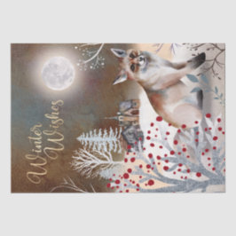 Weihnachtsabende Winterfox Seidenpapier