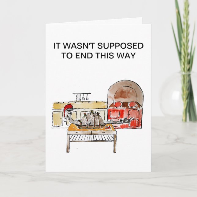 Weihnachtsabendessen-Gruß-Karte Feiertagskarte (Vorderseite)