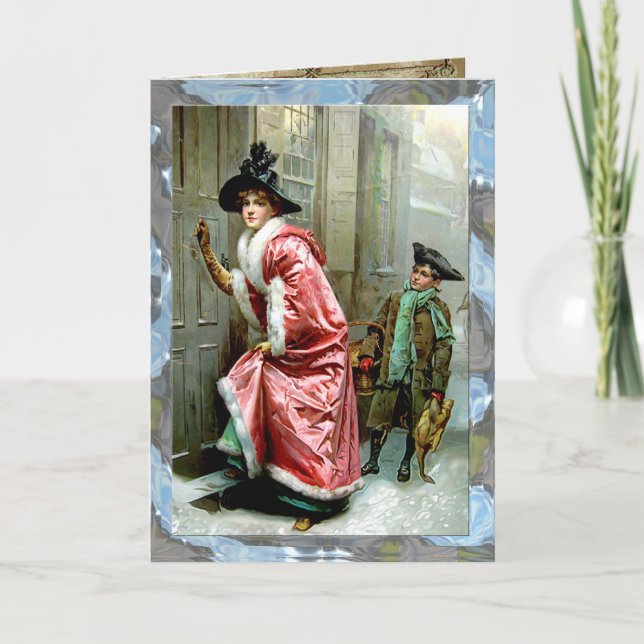 Weihnachtsabendessen kundengerecht feiertagskarte (Vorderseite)