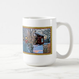 Weihnachtsabends-Besucher (Puma und Krähe) Kaffeetasse