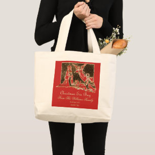 Weihnachtsabends-Geschenk-Taschen-Geburt Jumbo Stoffbeutel