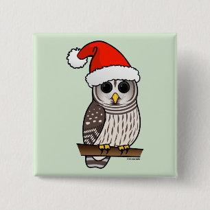 Weihnachtsabgehaltene Eule Sankt Button