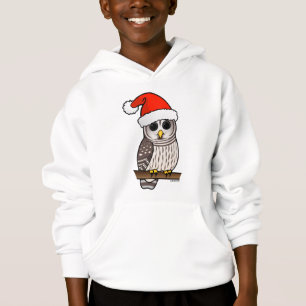 Weihnachtsabgehaltene Eule Sankt Hoodie