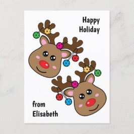 Weihnachtsabstimmung mit Reindeen, Sondertext Postkarte