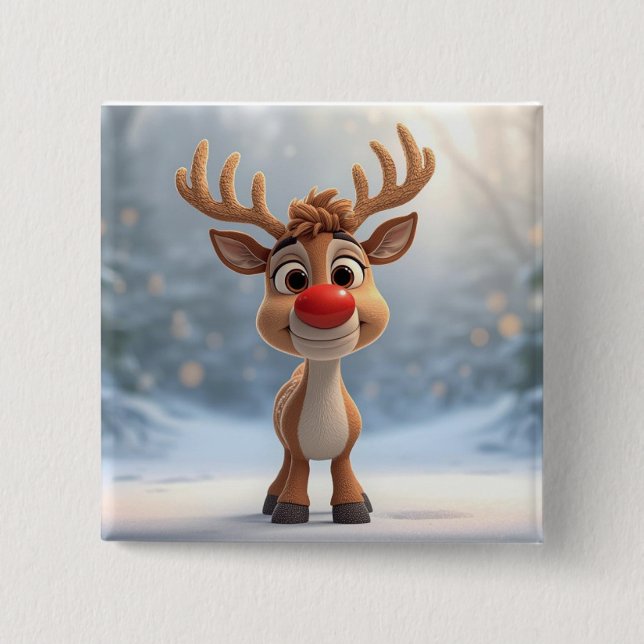 Weihnachtsabzeichen mit Rentier Button (Vorderseite)
