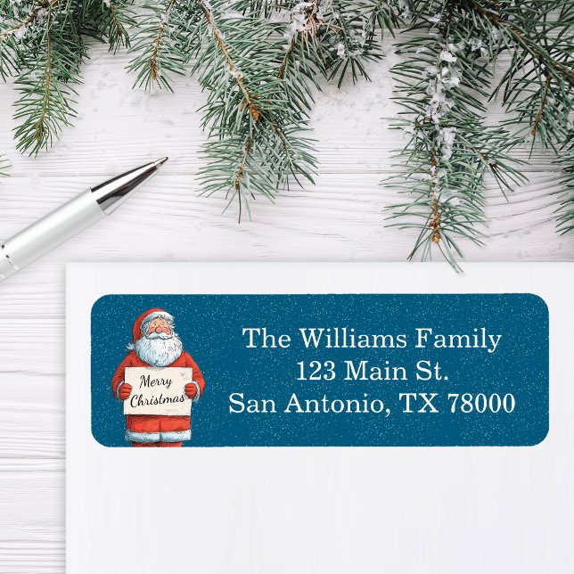 Weihnachtsadresse im Vintage-Stil (Santa Return Address Stickers)
