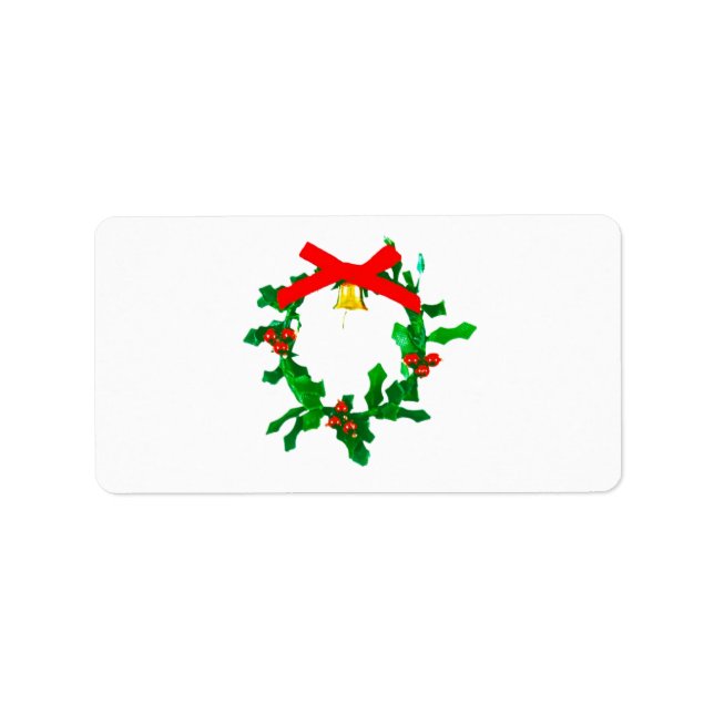 Weihnachtsadressen-Etiketten CHRISTMAS HOLLY Adressaufkleber (Vorne)