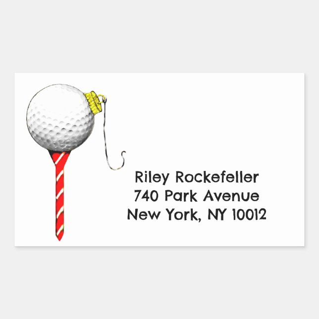 Weihnachtsadressen-Labels für Golf Rechteckiger Aufkleber (Vorderseite)