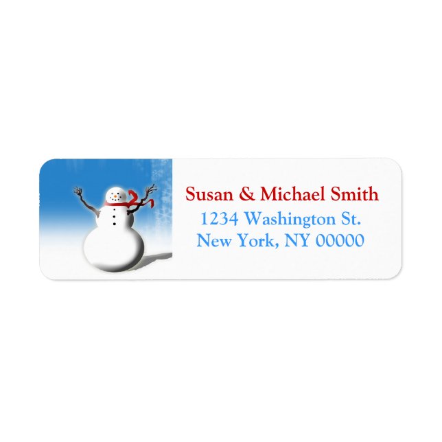 Weihnachtsadressen Labels Snowman (Vorne)