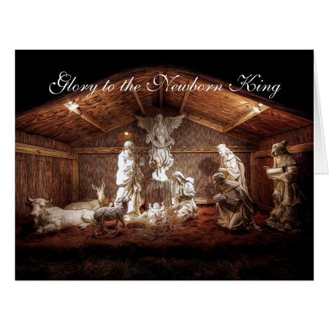 WeihnachtsAdvent Jesus Krippe Szene (Vorderseite (Horizontal))