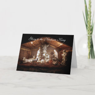 WeihnachtsAdvent Jesus Krippe Szene Feiertagskarte