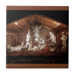 WeihnachtsAdvent Jesus Krippe Szene Fliese