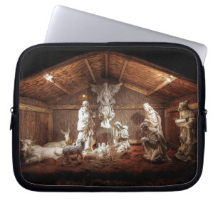 WeihnachtsAdvent Jesus Krippe Szene Laptopschutzhülle