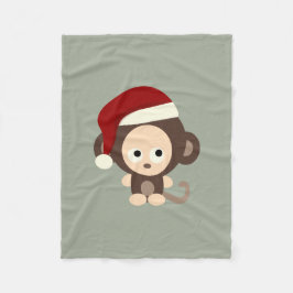 Weihnachtsaffe Fleecedecke