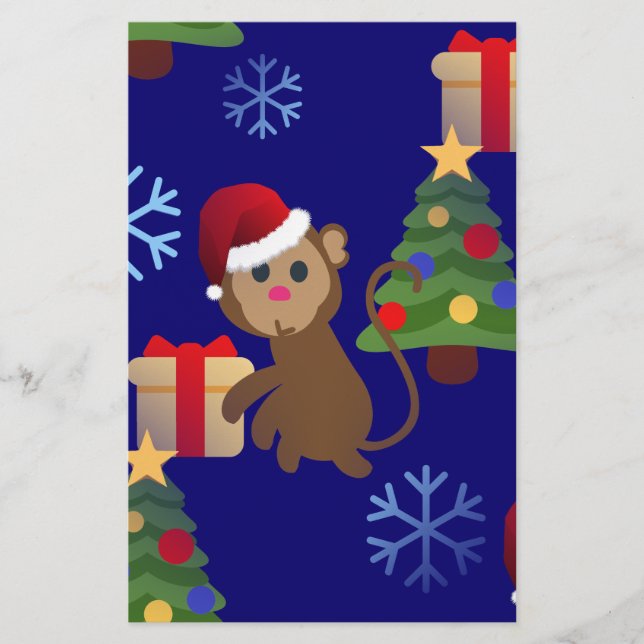 Weihnachtsaffen Briefpapier (Vorderseite)