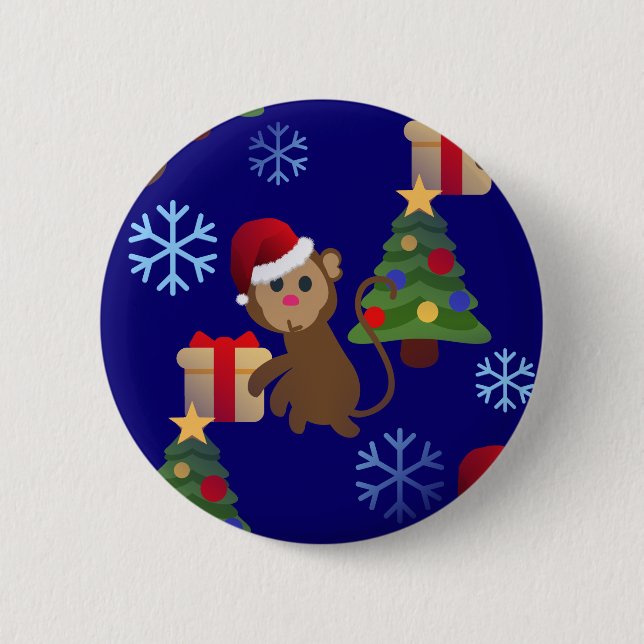 Weihnachtsaffen Button (Vorderseite)