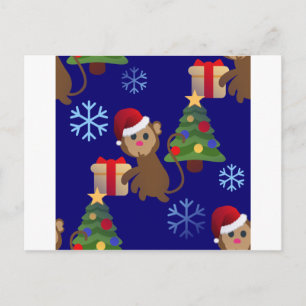 Weihnachtsaffen Feiertagspostkarte