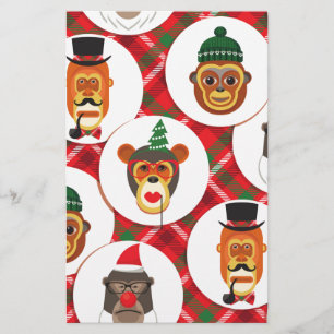 Weihnachtsaffen für Hipster Briefpapier