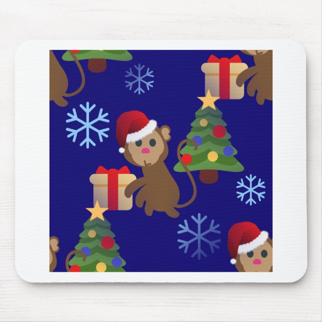 Weihnachtsaffen Mousepad (Vorne)