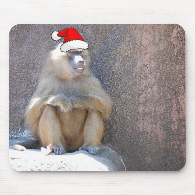 Weihnachtsaffen und Baboons Mousepad (Vorne)