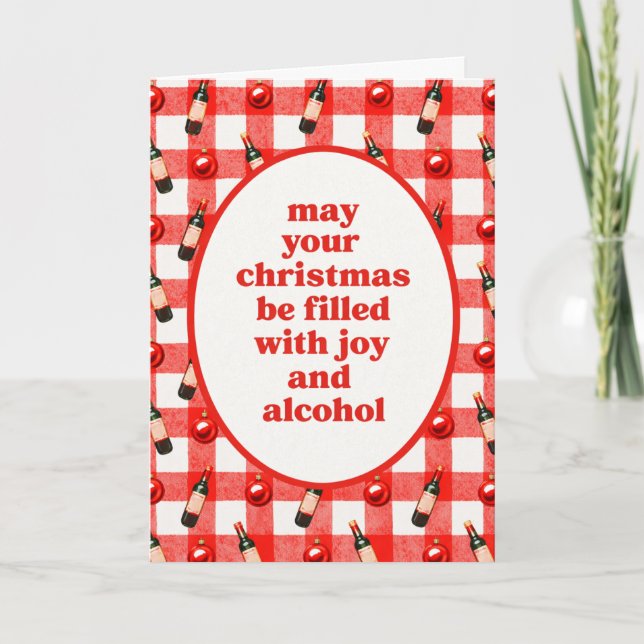 Weihnachtsalkohol Karte (Vorderseite)