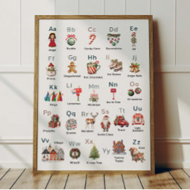 Weihnachtsalphabet ABC Poster Kinderzimmer Dekorat