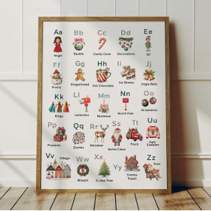Weihnachtsalphabet ABC Poster Kinderzimmer Dekorat