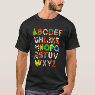 Weihnachtsalphabet ABCs Elemeno für Lehrer Schüler T-Shirt