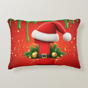 Weihnachtsalphabet Buchstabe I Santa Hut Dekokissen