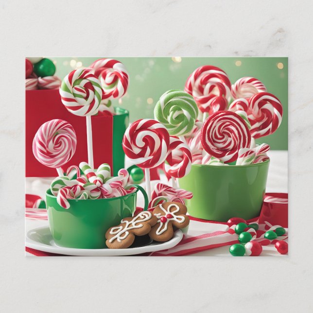 Weihnachtsanfang Leckereien Postkarte (Vorderseite)