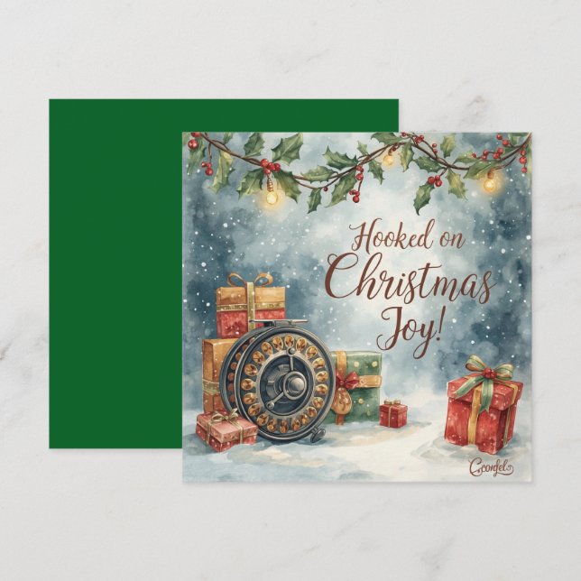 Weihnachtsanfang zum Thema Angelfreunde Feiertagskarte (Vorne/Hinten)