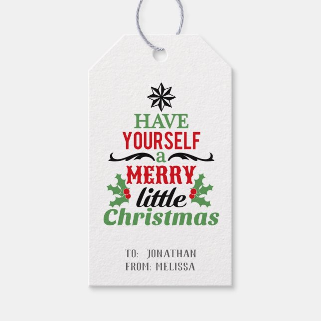 Weihnachtsangebot/Typografie/Personalisiert Geschenkanhänger (Vorderseite)
